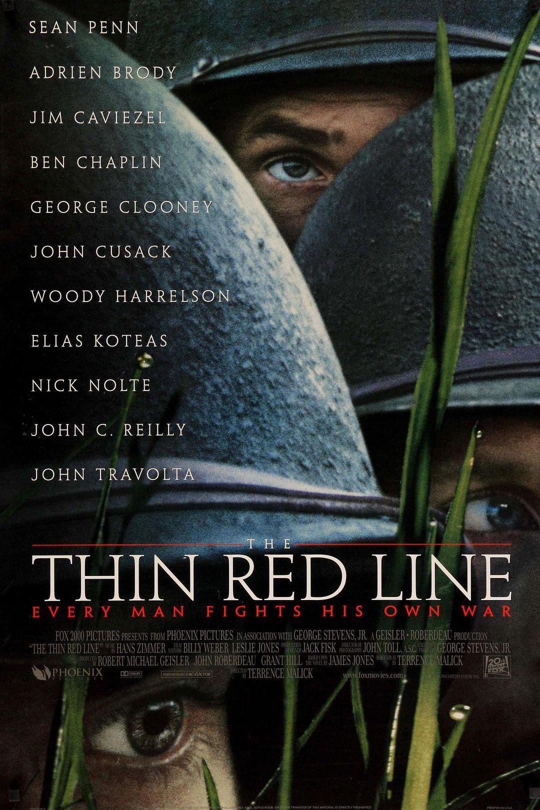 1998年美国7.6分获奖战争片《红色警戒/细细的红线》1080P国英双语双字
